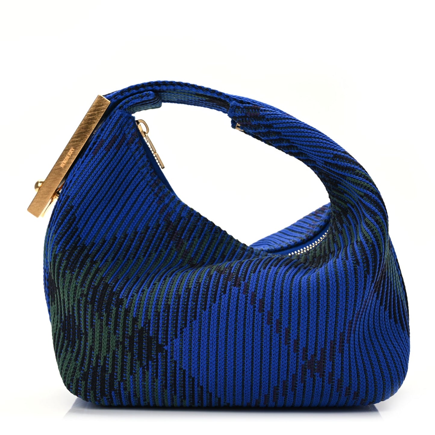 Burberry Canvas Knitted Check Mini Peg Duffle Bag Knight