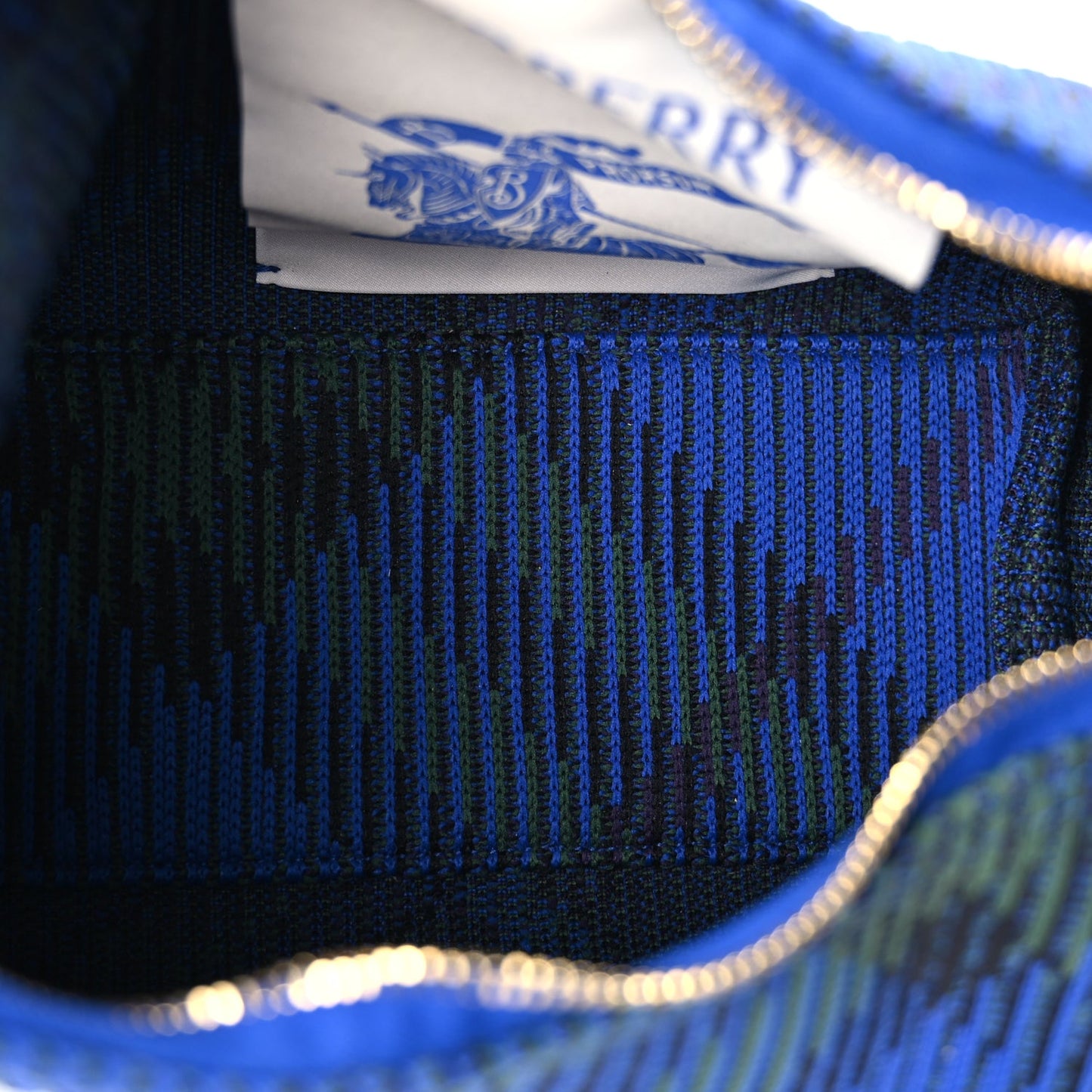 Burberry Canvas Knitted Check Mini Peg Duffle Bag Knight