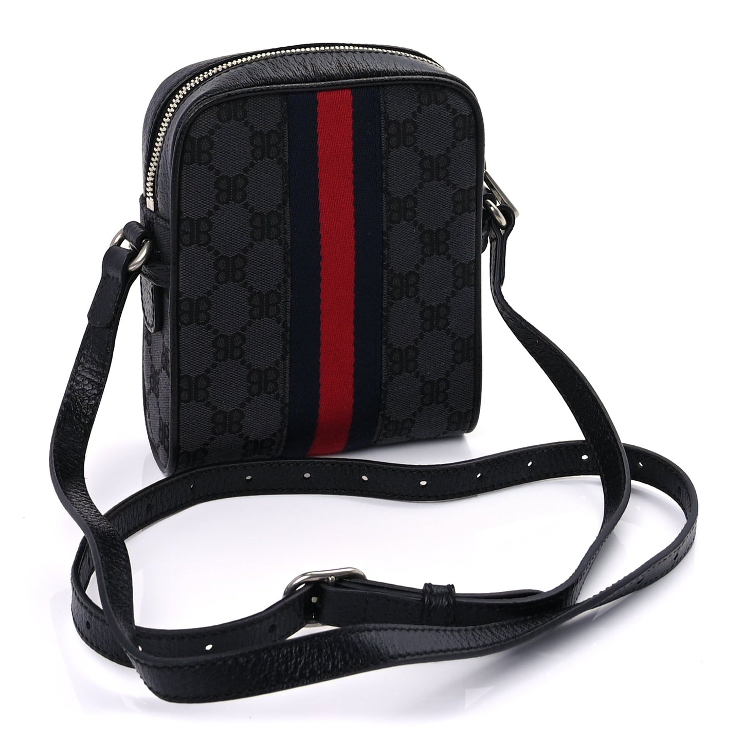 Balenciaga X Balenciaga BB Monogram Web Mini Ophidia Messenger  Black