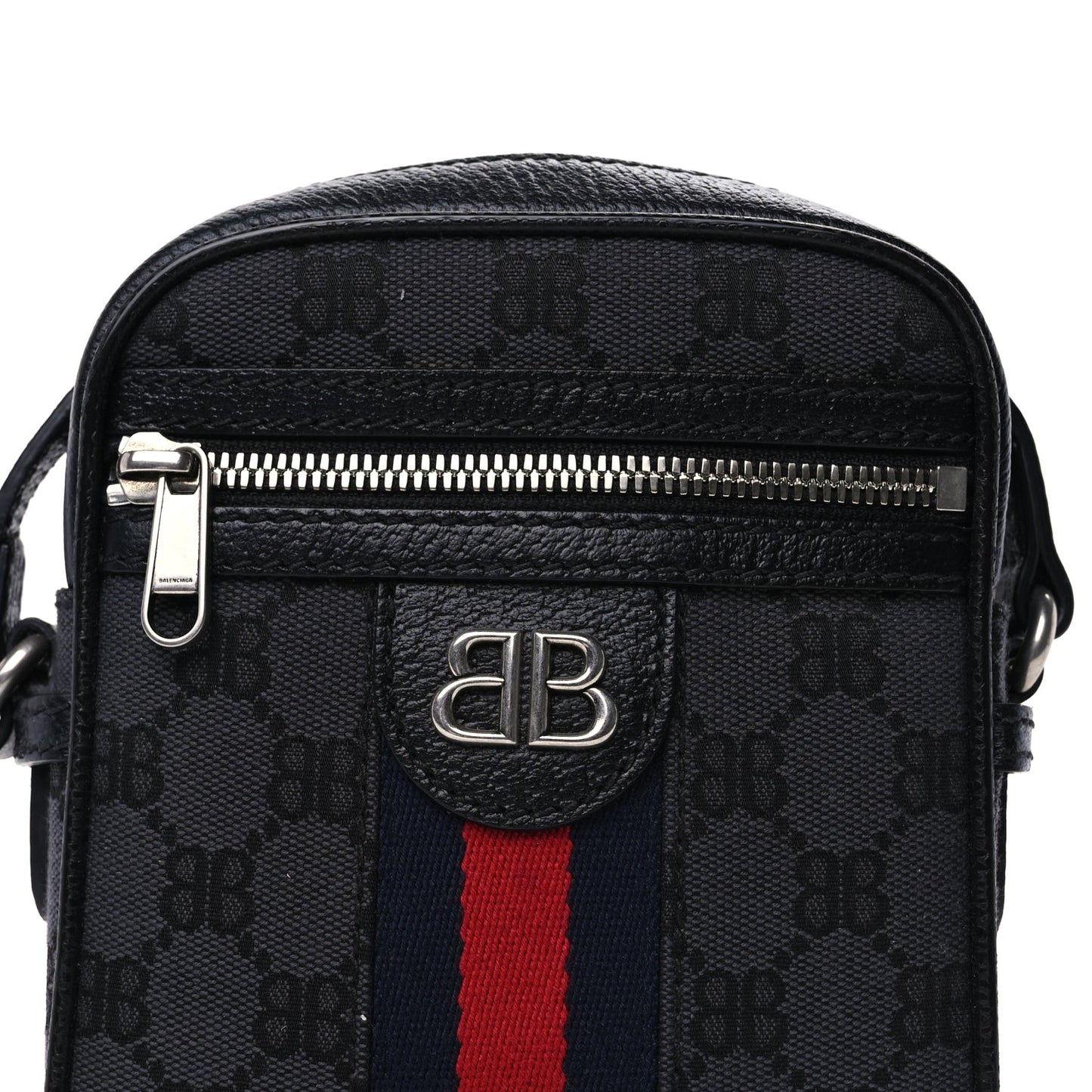 Balenciaga X Balenciaga BB Monogram Web Mini Ophidia Messenger  Black