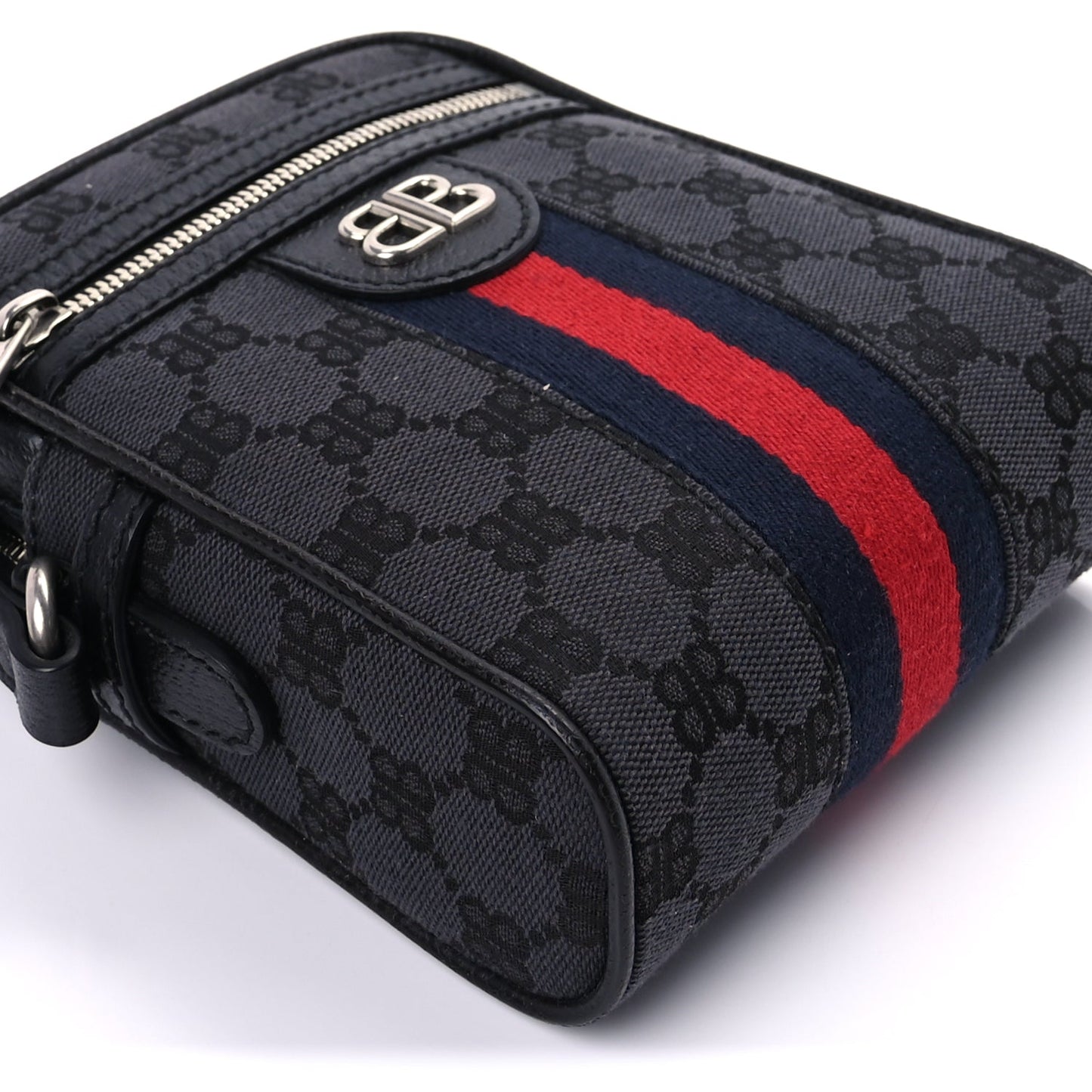 Balenciaga X Balenciaga BB Monogram Web Mini Ophidia Messenger  Black