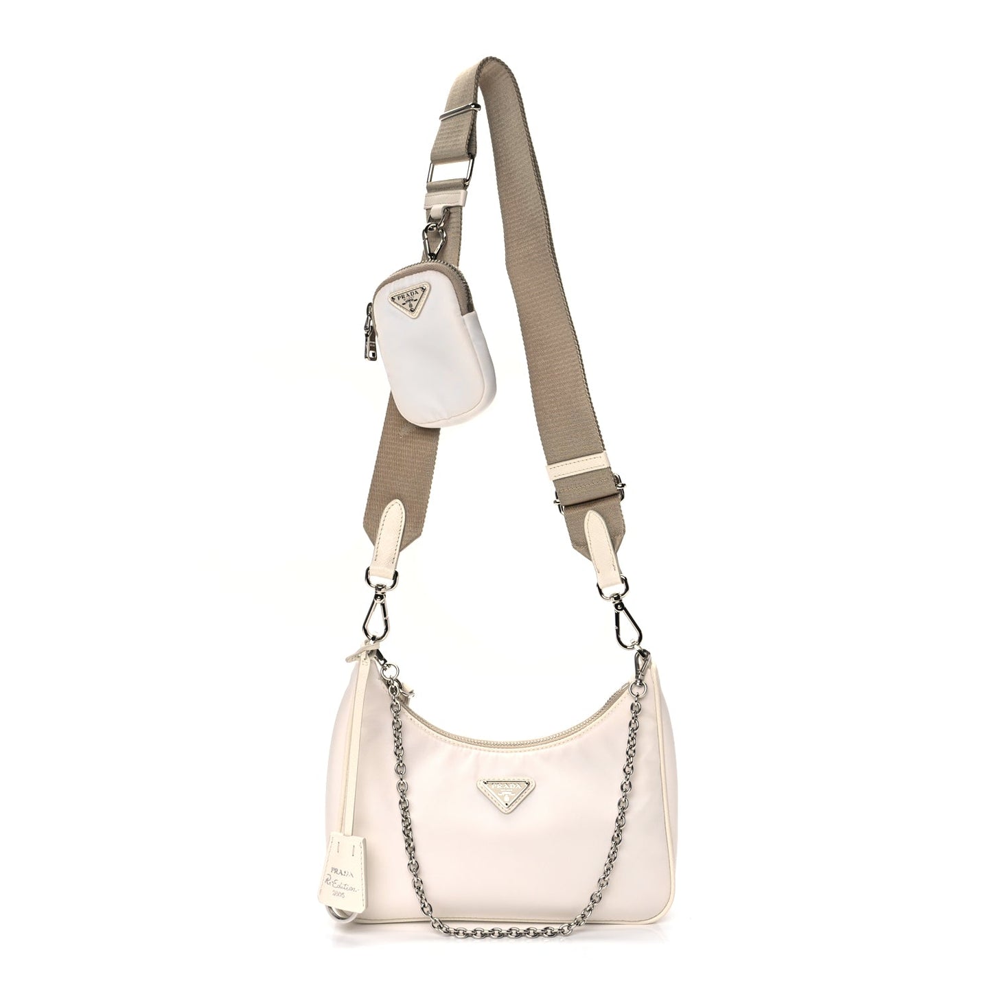 Prada Nylon Re-Edition 2005 Shoulder Bag White