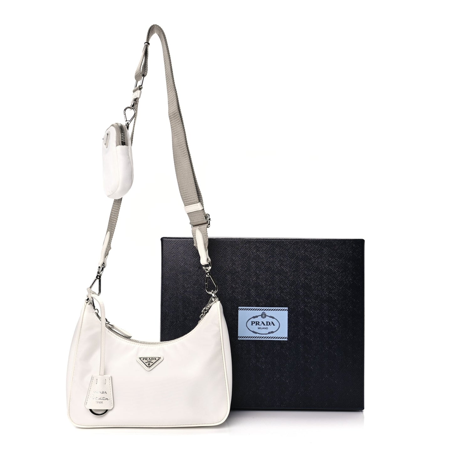 Prada Nylon Re-Edition 2005 Shoulder Bag White