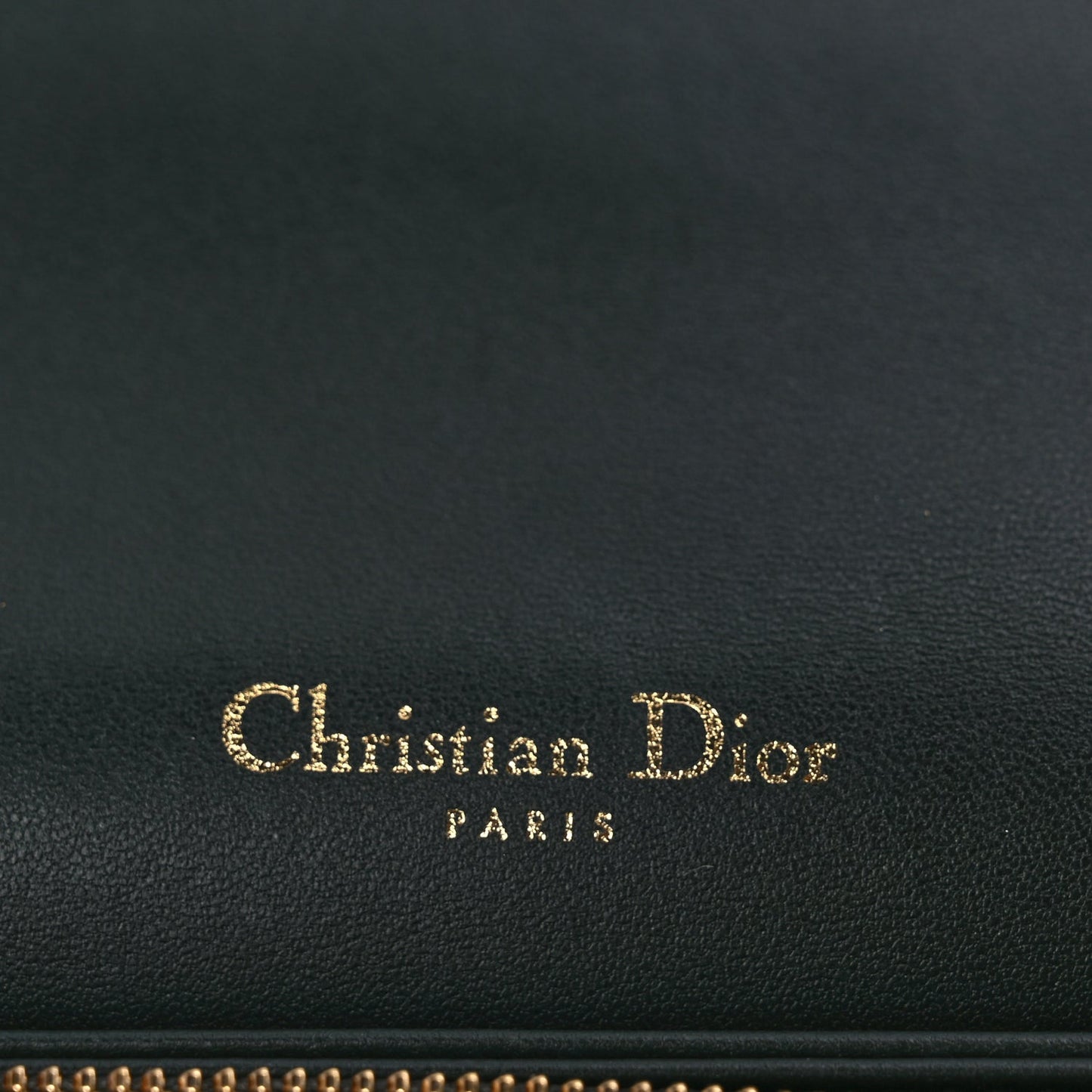 Christian Dior Lambskin Cannage Lady Dior Pouch Dark Green