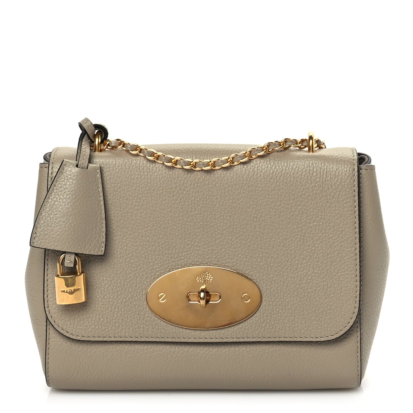 Mulberry Small Classic Grain Calfskin Small Lily Flap Solid Grey Solid Grey