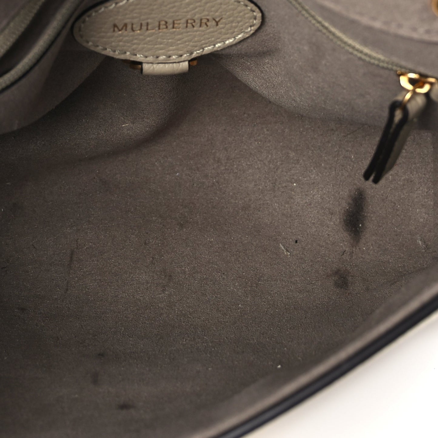Mulberry Small Classic Grain Calfskin Small Lily Flap Solid Grey Solid Grey