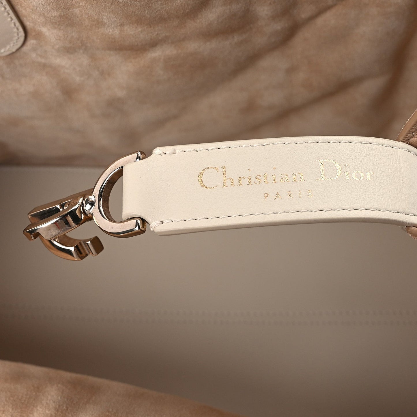 Christian Dior Calfskin Macrocannage Medium Toujours Biscuit Trench Beige