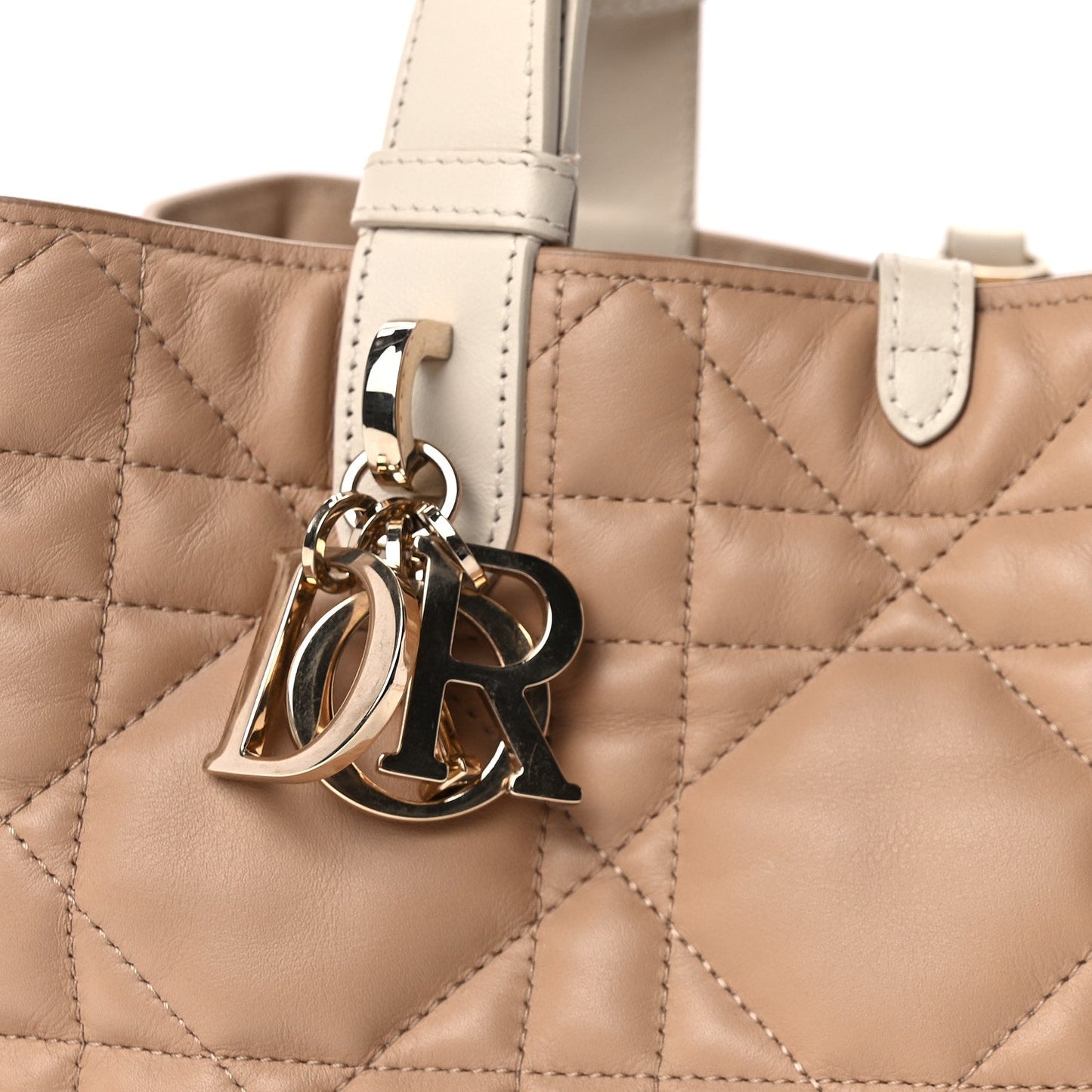 Christian Dior Calfskin Macrocannage Medium Toujours Biscuit Trench Beige