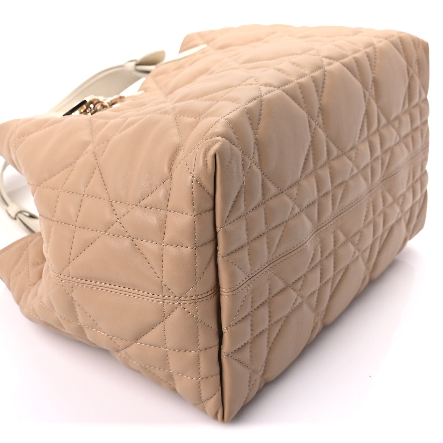 Christian Dior Calfskin Macrocannage Medium Toujours Biscuit Trench Beige