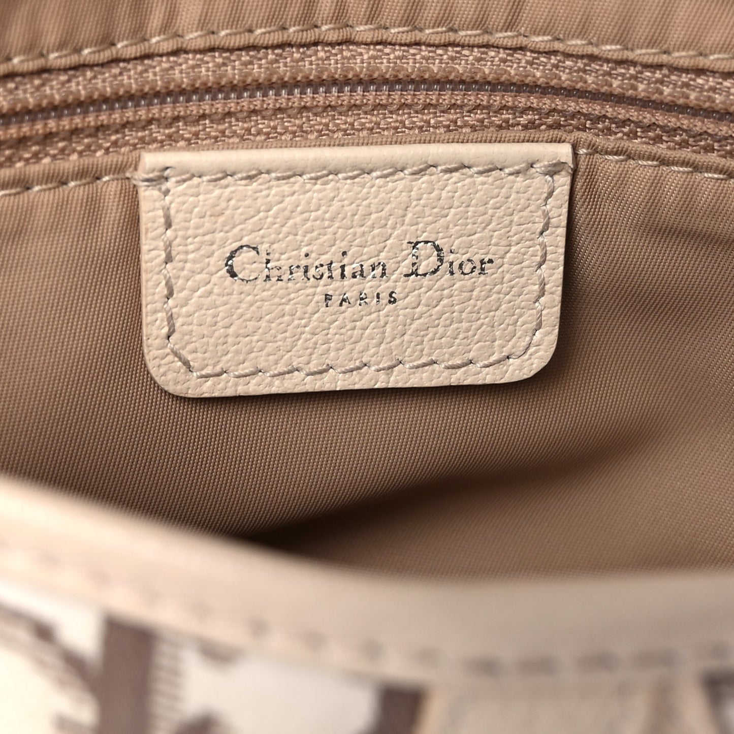 Christian Dior Monogram Vintage Flowers Saddle Bag  Beige