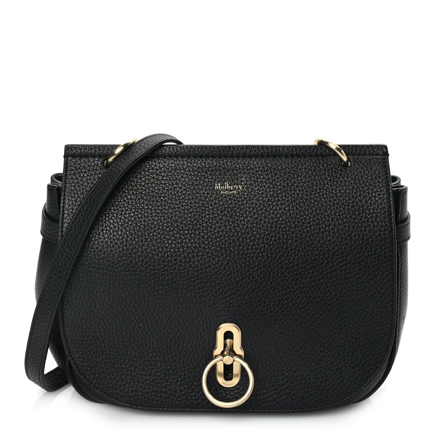 Mulberry Small Classic Grain Calfskin Amberley Satchel Black