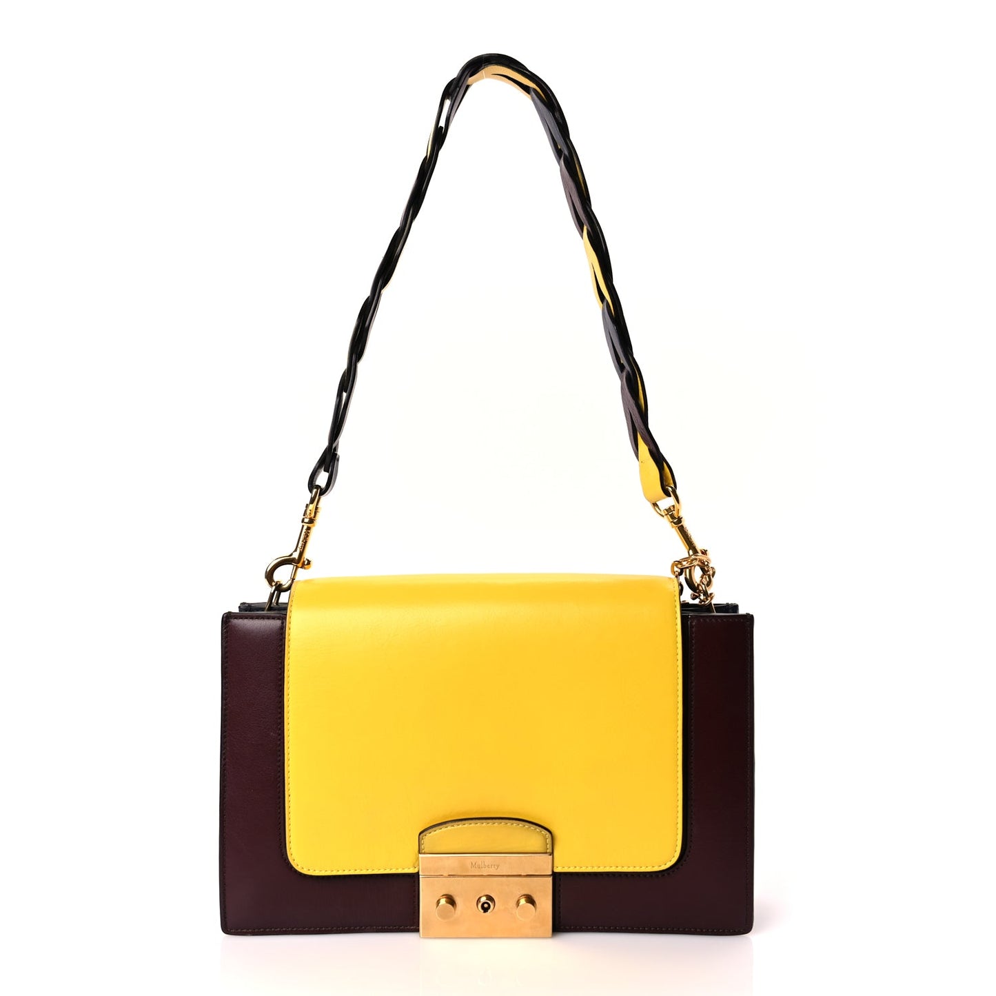 Mulberry Smooth Calfskin Pembroke Shoulder Bag Burgundy Lemon Midnight