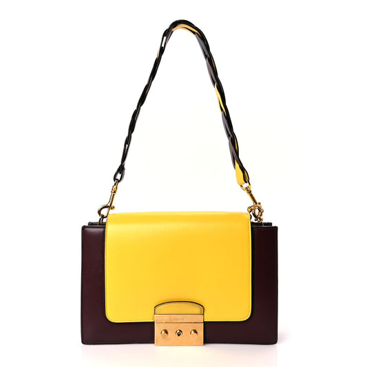 Mulberry Smooth Calfskin Pembroke Shoulder Bag Burgundy Lemon Midnight