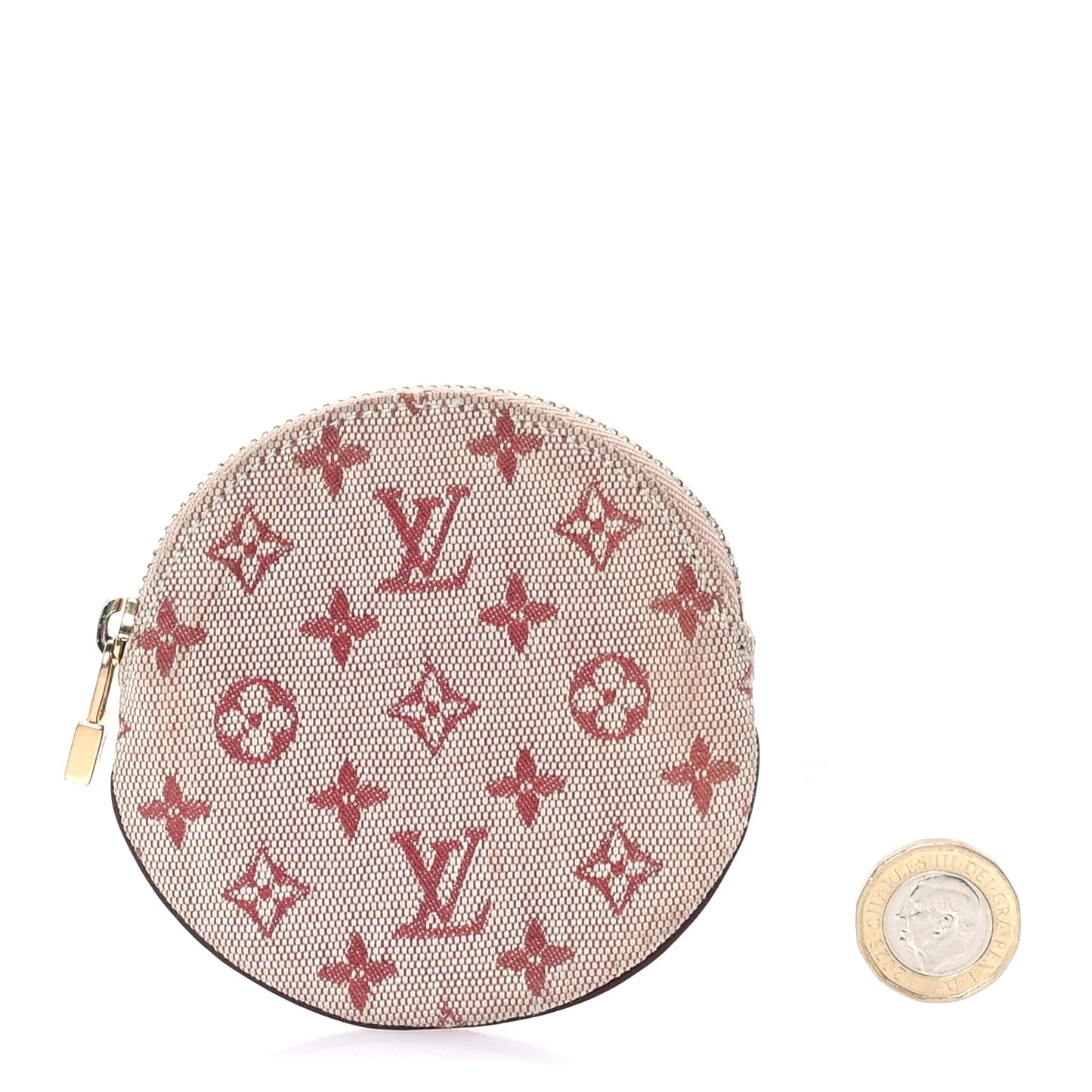 Louis Vuitton Mini Lin Croisette Round Coin Purse  Cherry