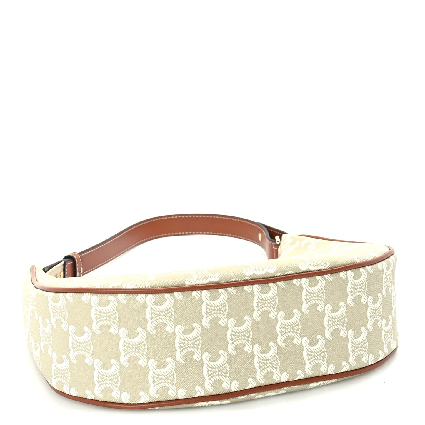Celine Canvas Calfskin Ava Triomphe Shoulder Bag Grege