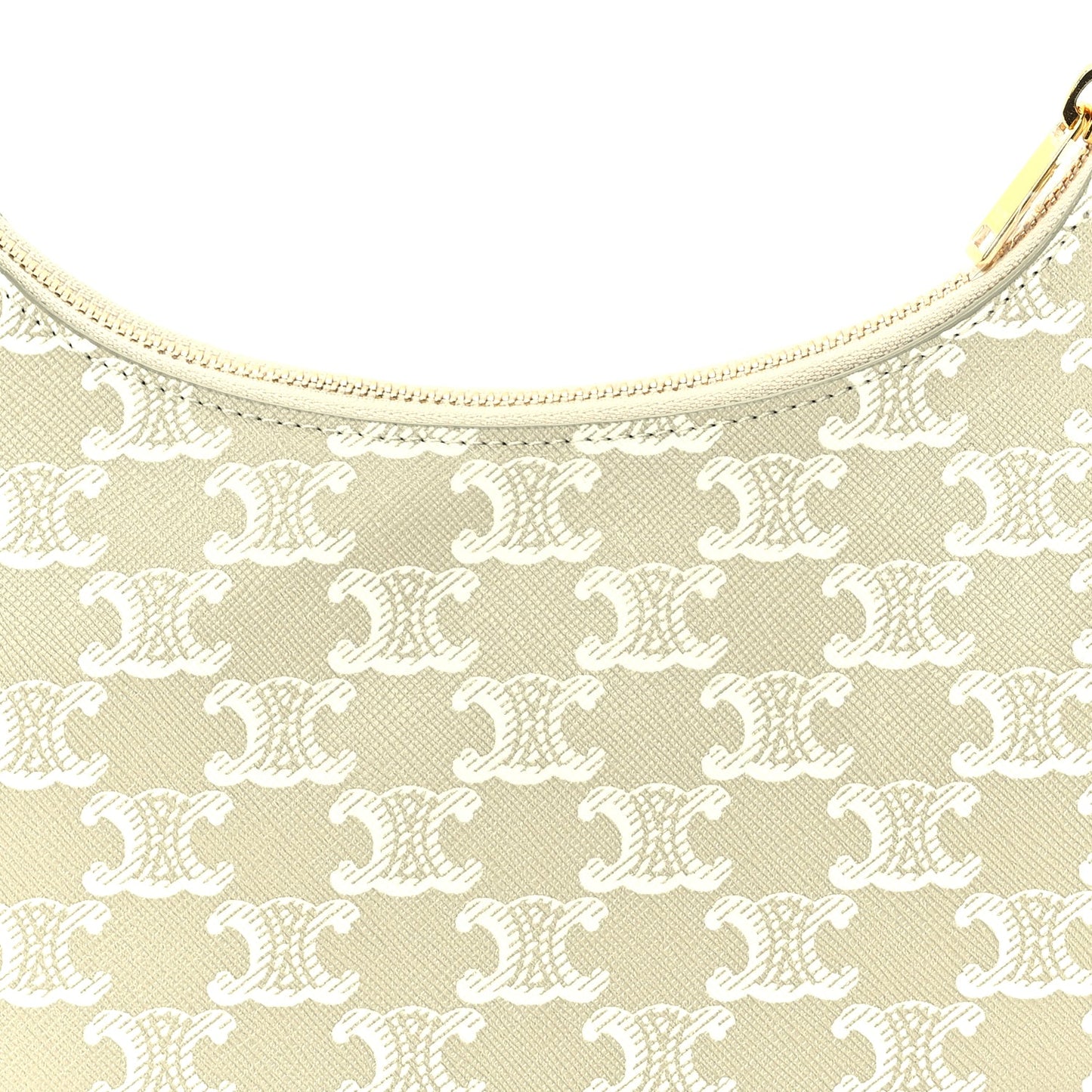 Celine Canvas Calfskin Ava Triomphe Shoulder Bag Grege