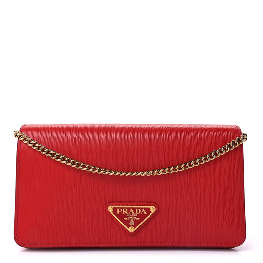 Prada Vitello Move Triangle Logo Mini Crossbody Bag  Lacca