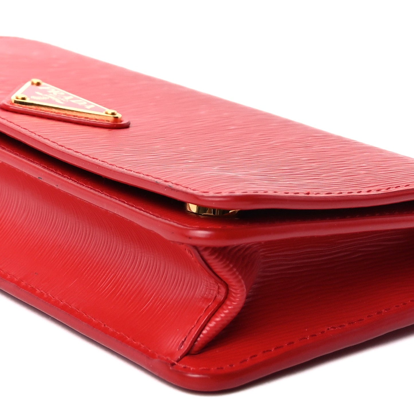 Prada Vitello Move Triangle Logo Mini Crossbody Bag  Lacca