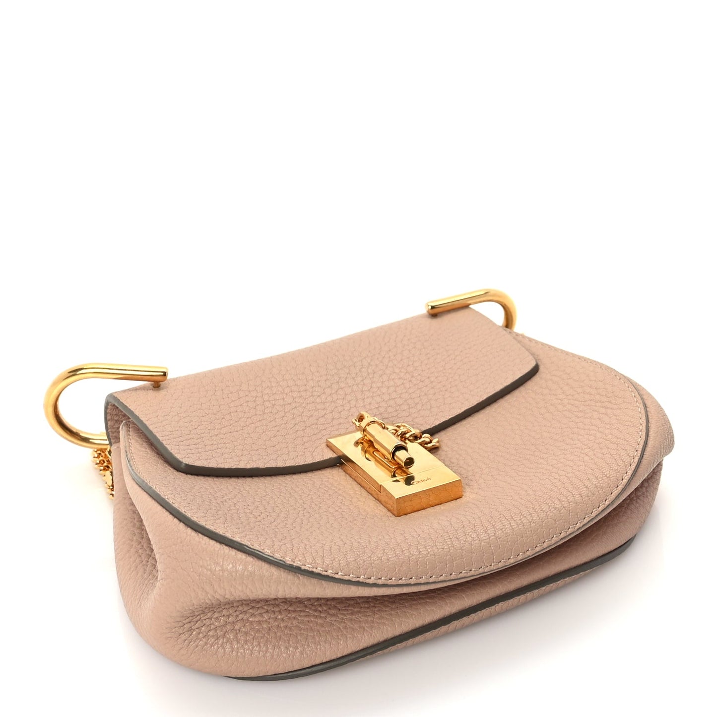 Chloe Grained Lambskin Drew Shoulder Bag Cement Pink