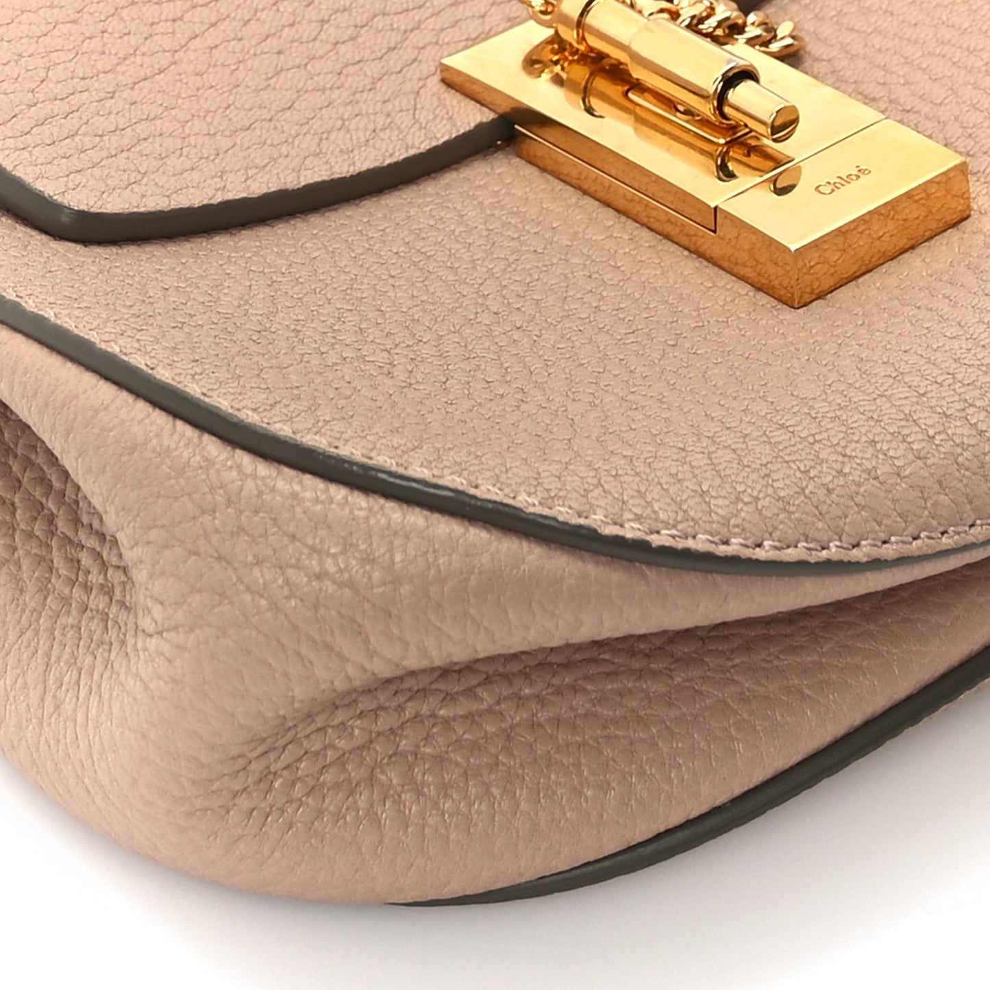 Chloe Grained Lambskin Drew Shoulder Bag Cement Pink