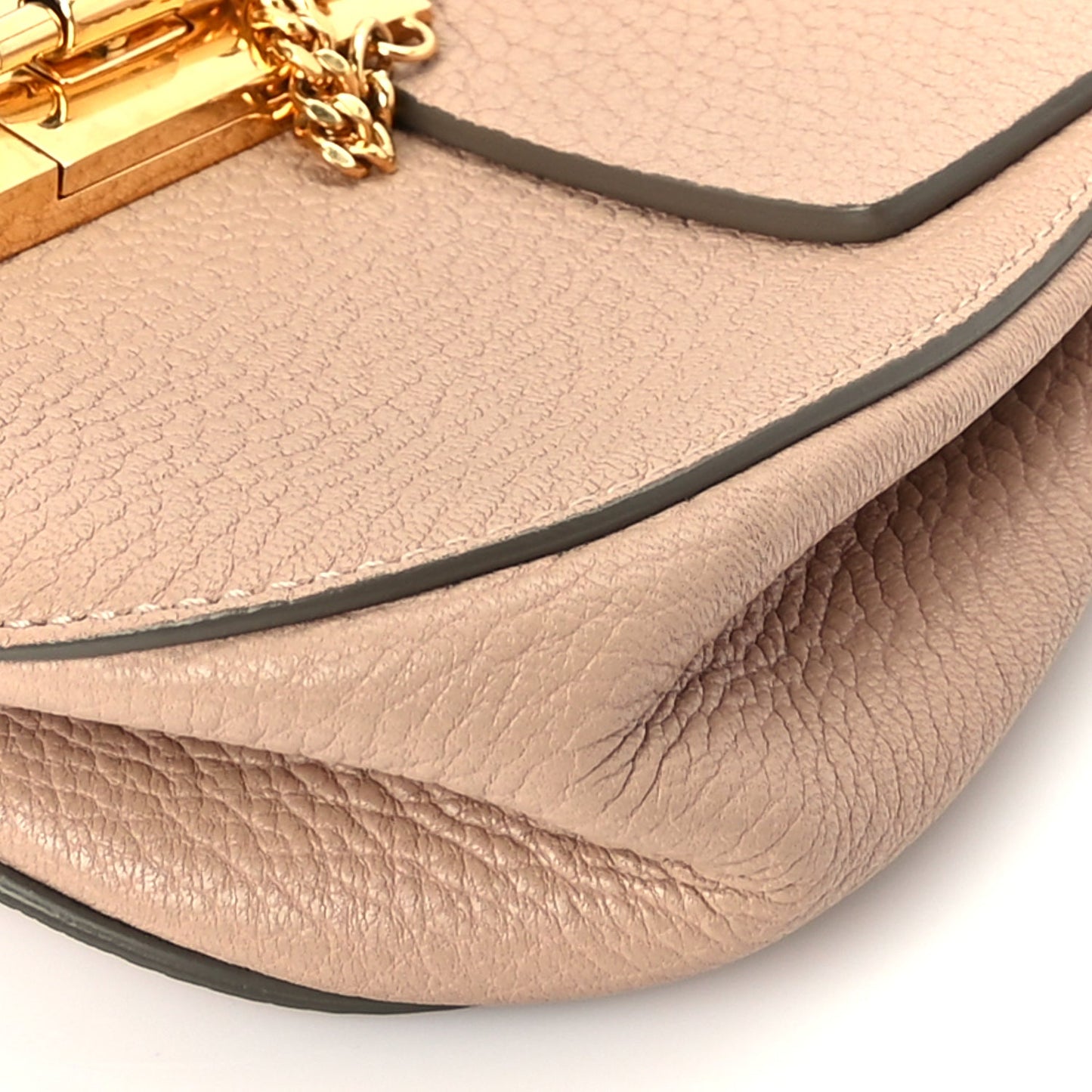 Chloe Grained Lambskin Drew Shoulder Bag Cement Pink