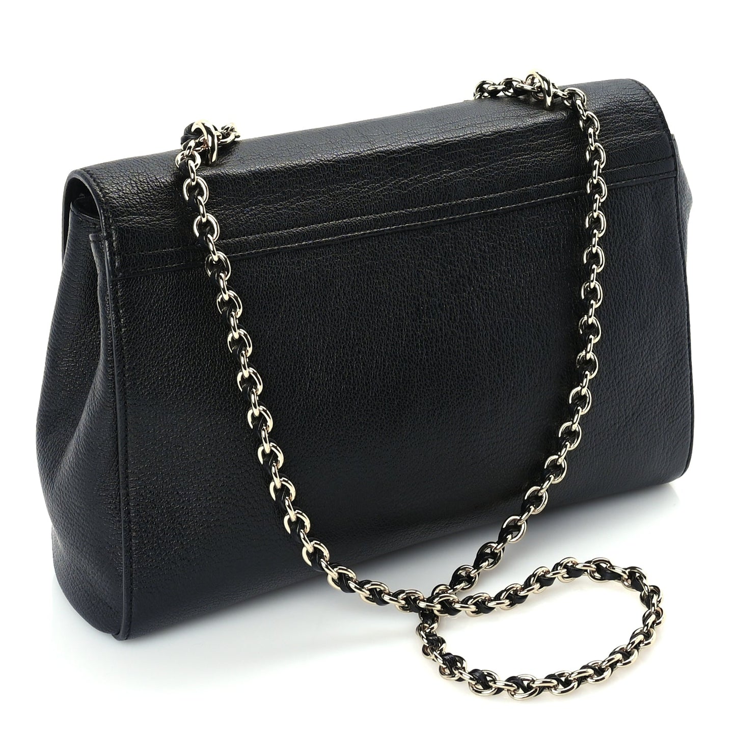 Mulberry Glossy Goatskin Medium Lily Flap Black