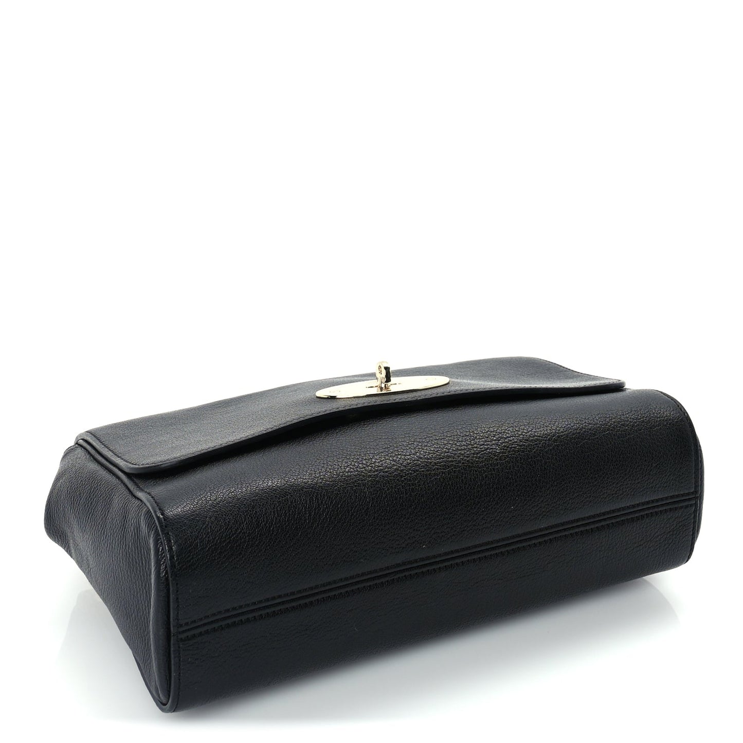 Mulberry Glossy Goatskin Medium Lily Flap Black