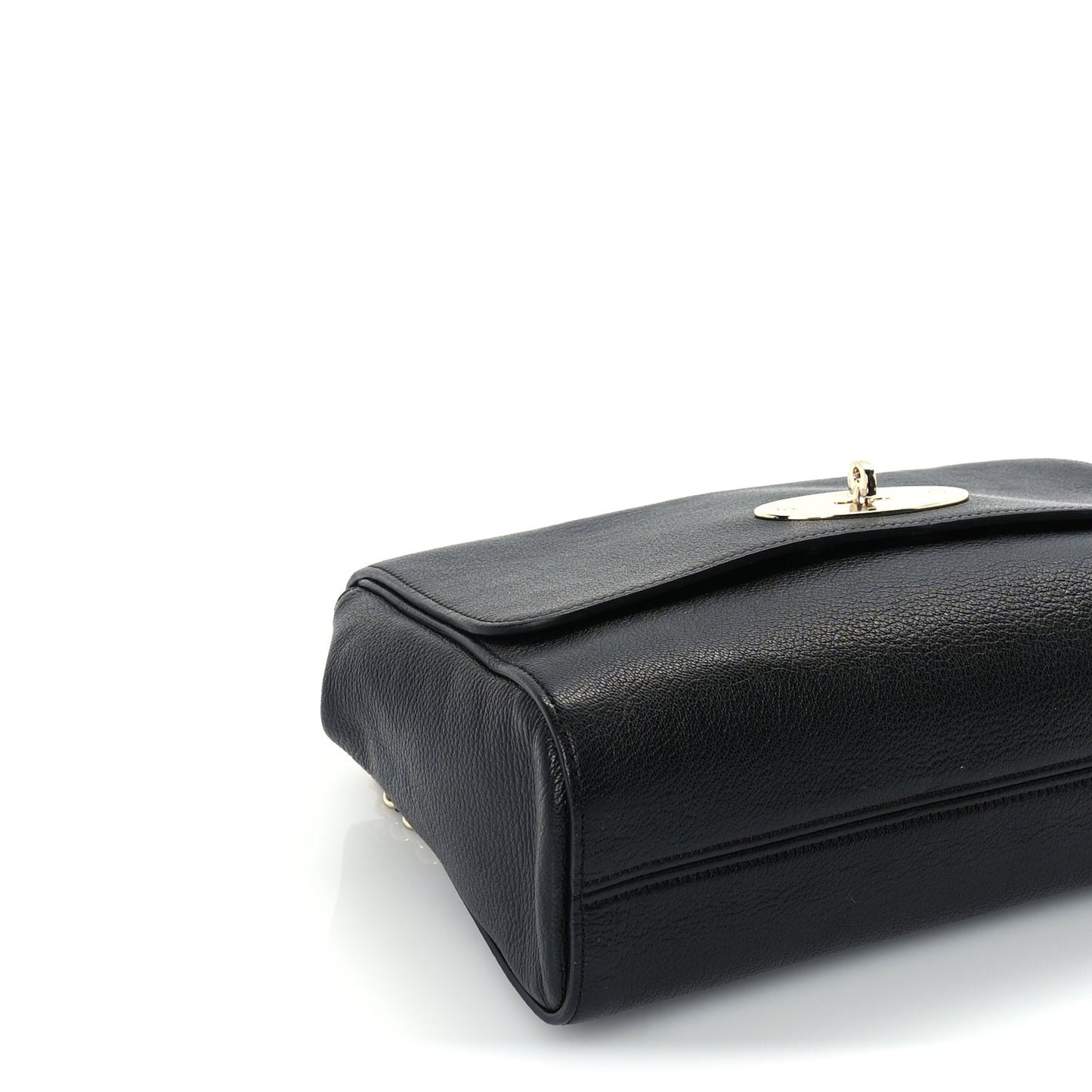 Mulberry Glossy Goatskin Medium Lily Flap Black