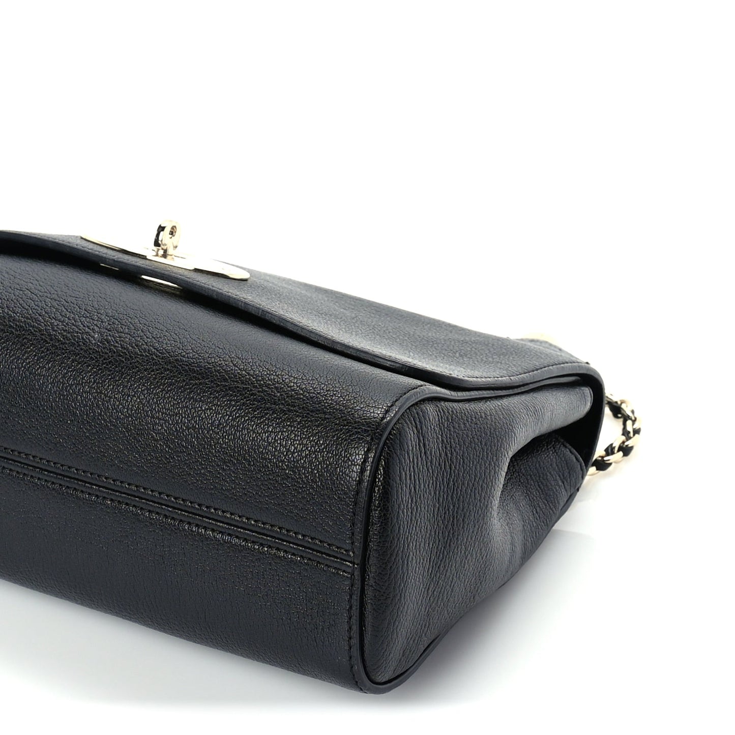 Mulberry Glossy Goatskin Medium Lily Flap Black