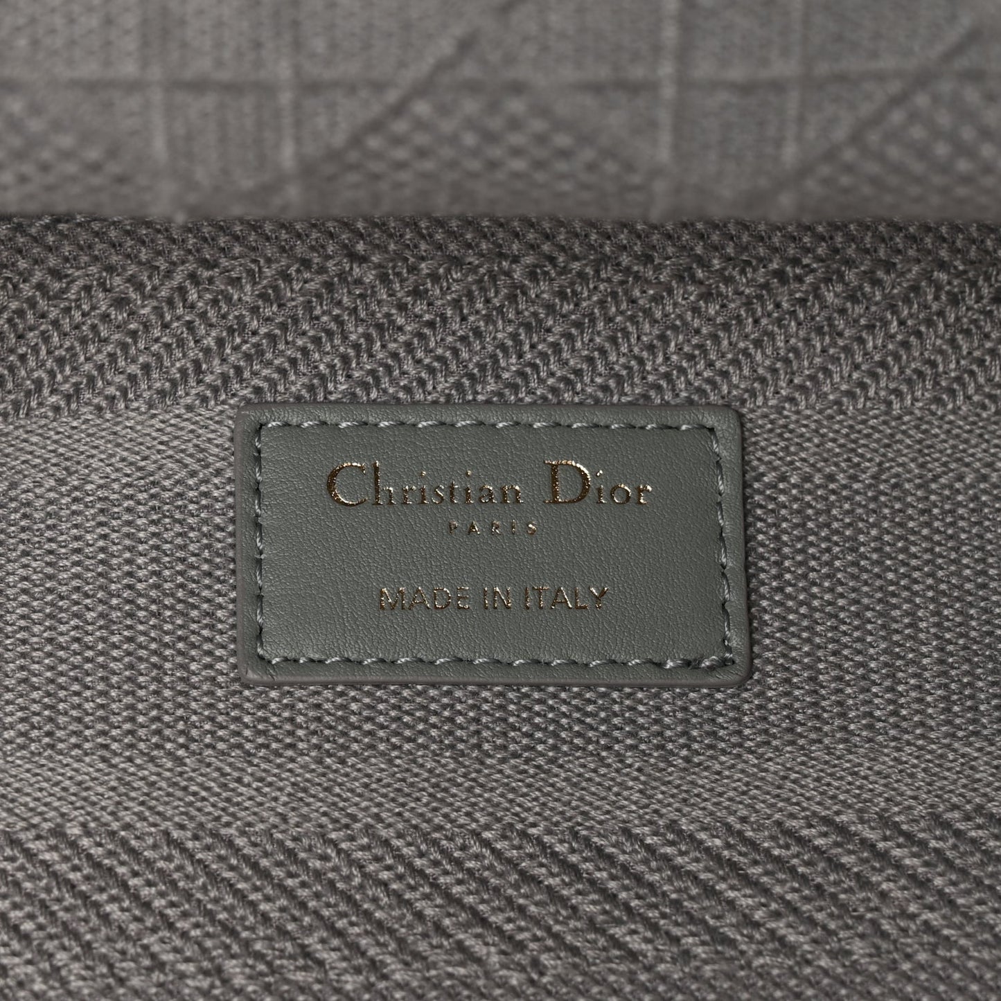 Christian Dior Canvas Embroidered Cannage Lady D-Lite Gray