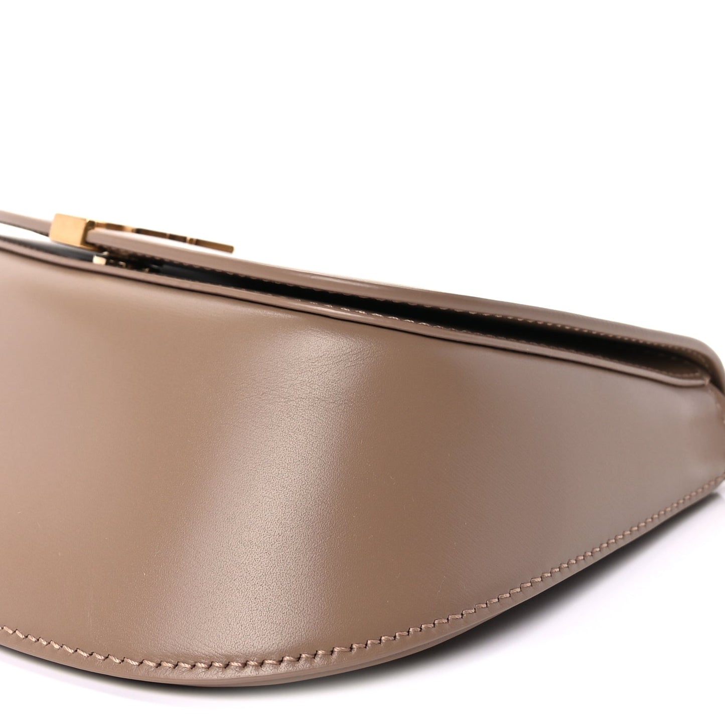 Saint Laurent Box Calfskin Mini Voltaire Top Handle Bag  Dark Toffee