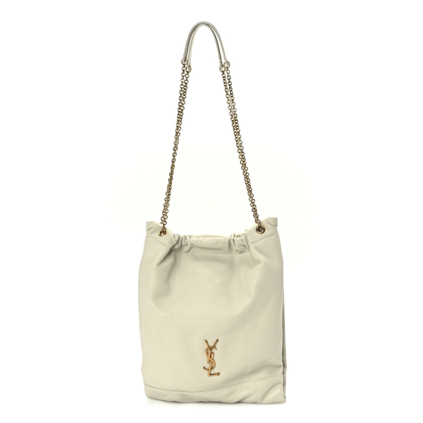 Saint Laurent Lambskin Matelasse Monogram Medium Jamie 4.3 Pochon  Blanc Vintage