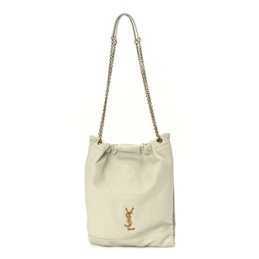 Saint Laurent Lambskin Matelasse Monogram Medium Jamie 4.3 Pochon  Blanc Vintage