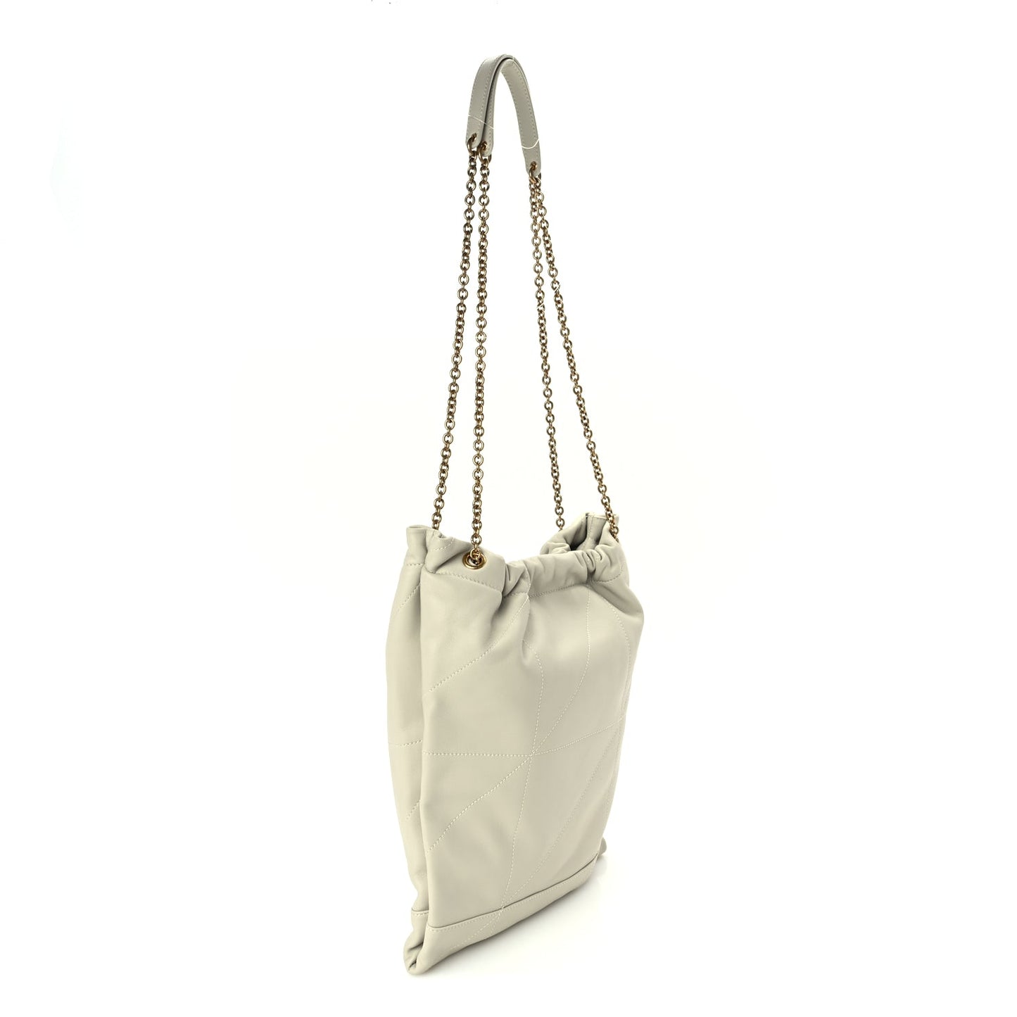 Saint Laurent Lambskin Matelasse Monogram Medium Jamie 4.3 Pochon  Blanc Vintage