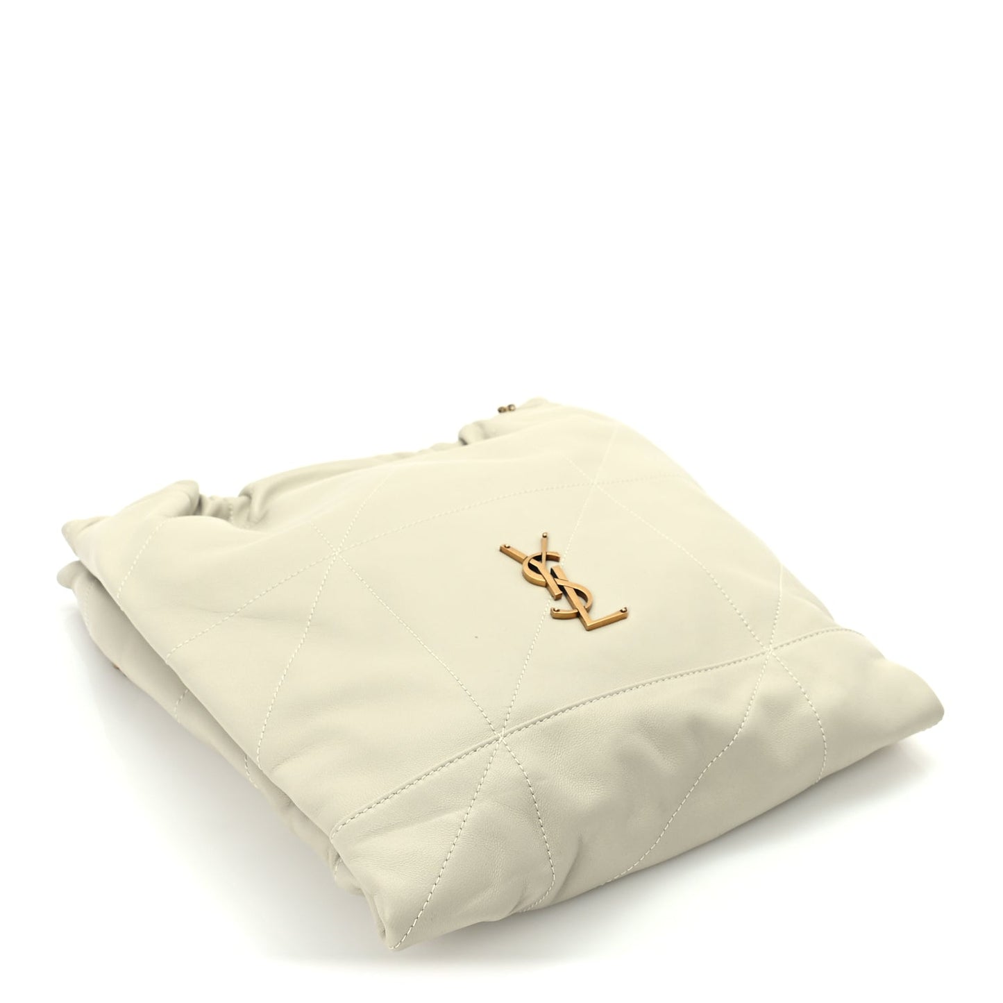 Saint Laurent Lambskin Matelasse Monogram Medium Jamie 4.3 Pochon  Blanc Vintage