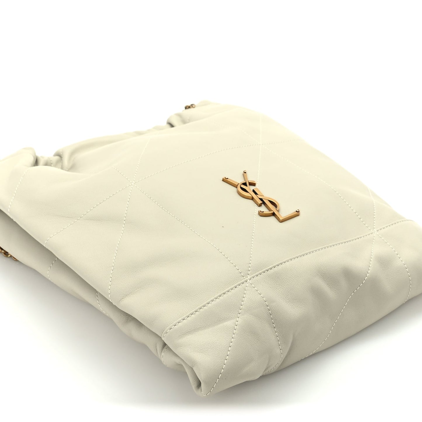 Saint Laurent Lambskin Matelasse Monogram Medium Jamie 4.3 Pochon  Blanc Vintage