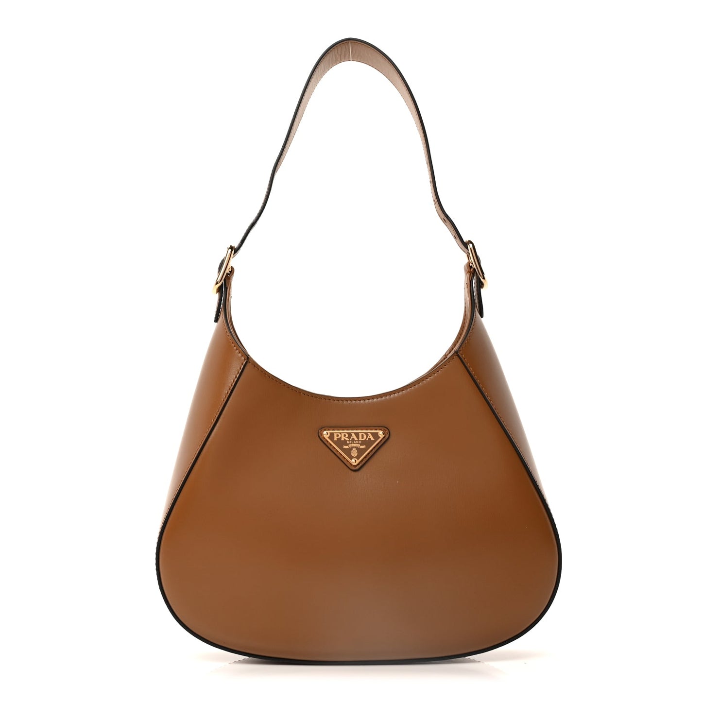Prada Spazzolato Cleo Adjustable Strap Shoulder Bag Cannella