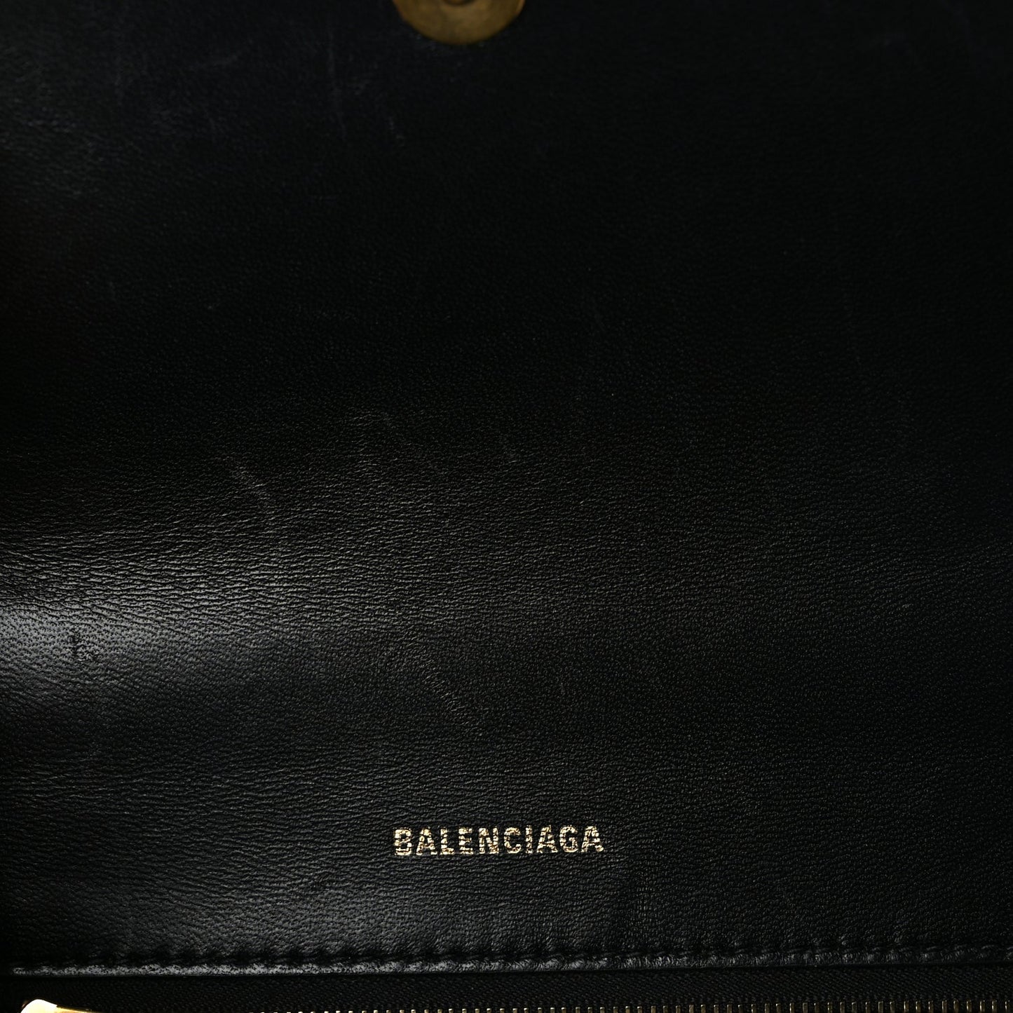 Balenciaga Shiny Box Calfskin Small Hourglass Top Handle Bag  Black
