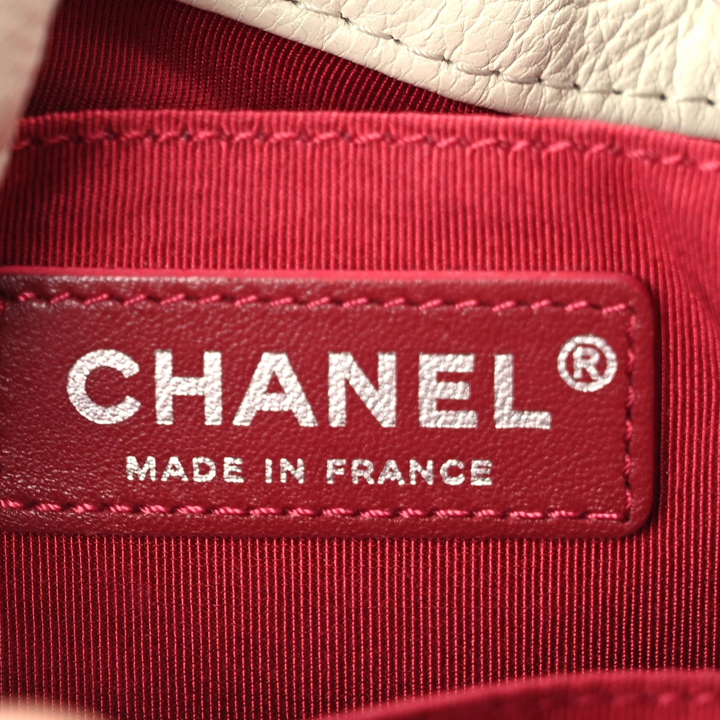 Chanel Aged Calfskin Quilted Small Gabrielle Bucket White Black
