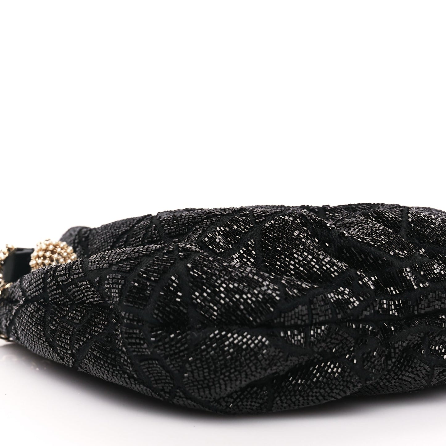 Christian Dior Embroidered Beaded Dream Bucket Bag  Black