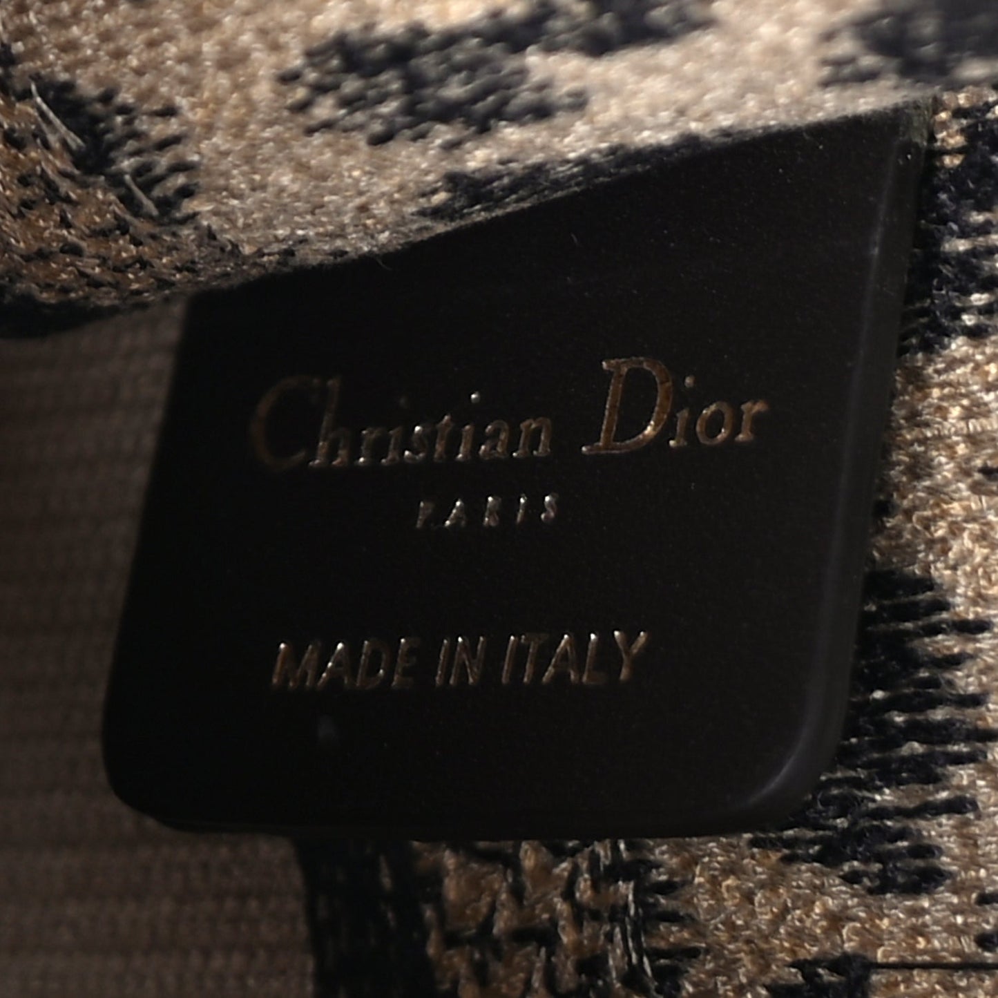 Christian Dior Canvas Mizza Embroidered Mini Leopard Book Tote Beige