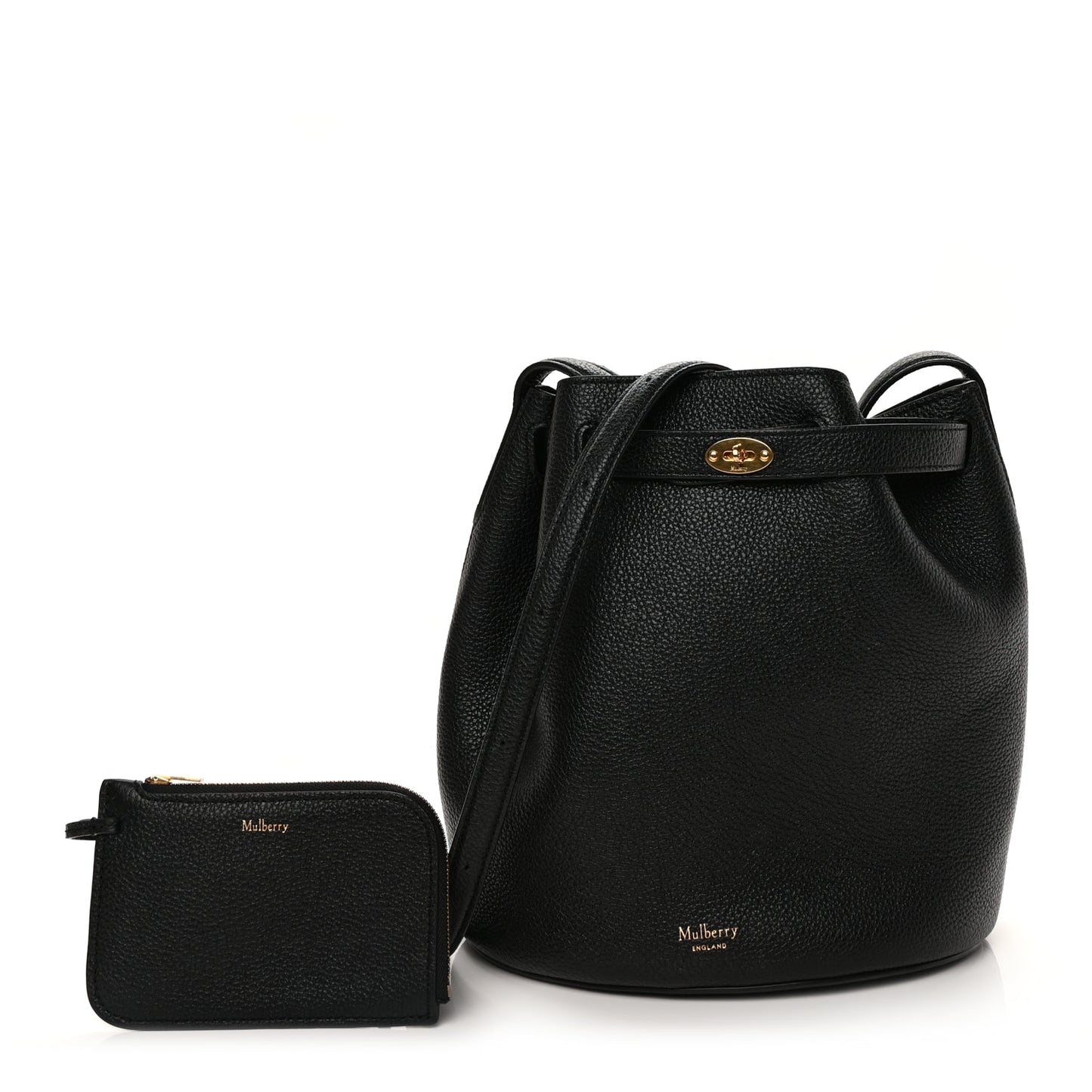 Mulberry Small Classic Grain Calfskin Small Abbey Bucket Bag Black
