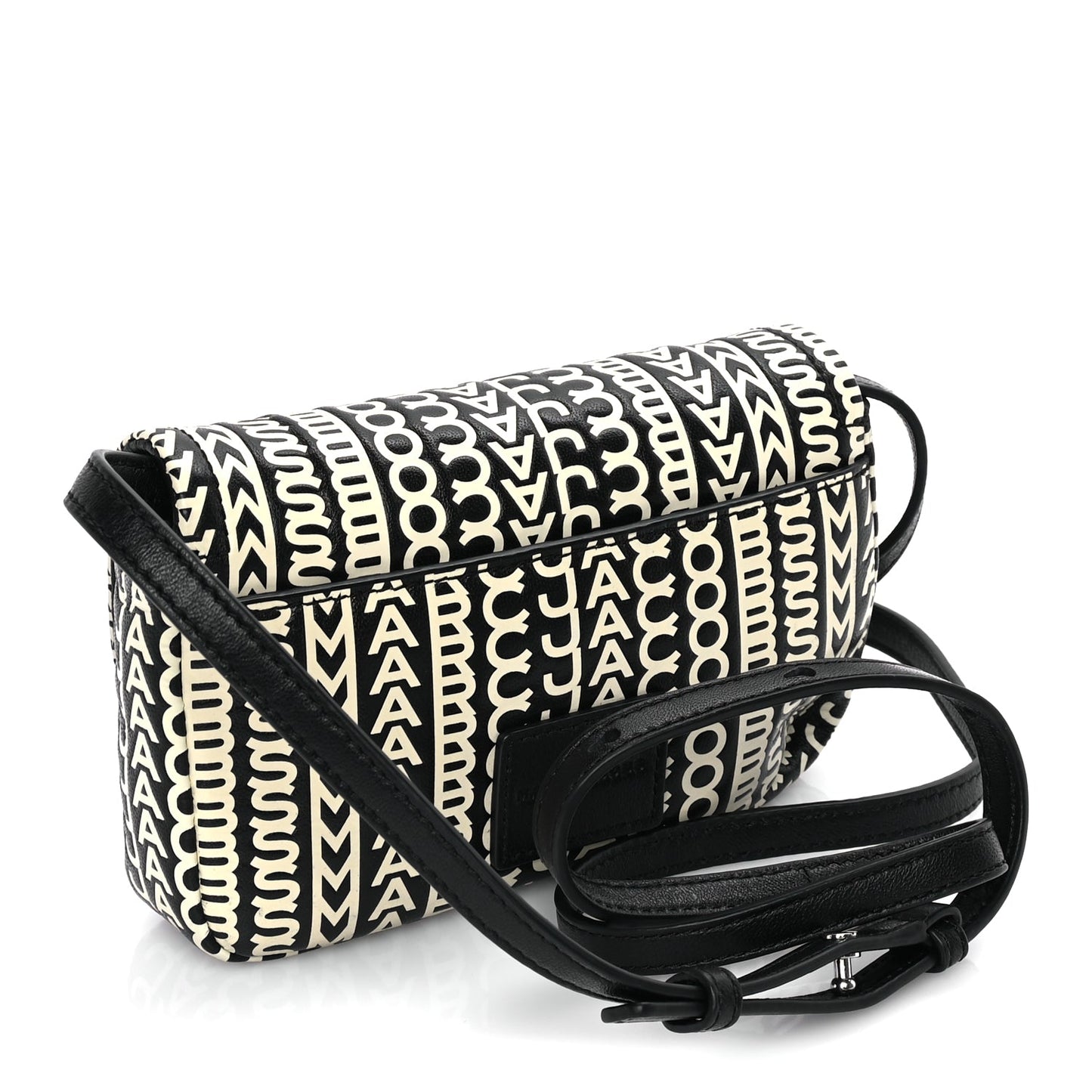 Marc Jacobs Calfskin The Monogram J Marc Shoulder Bag Black White