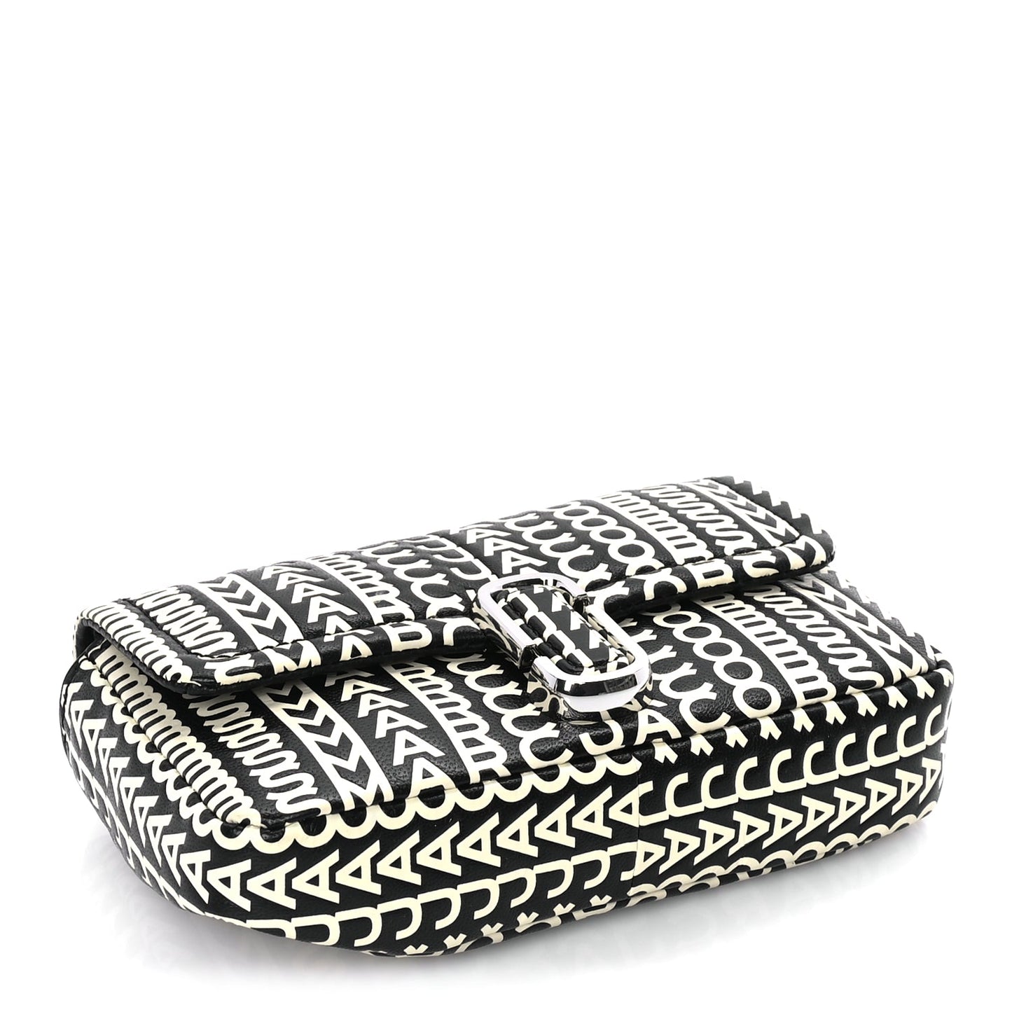 Marc Jacobs Calfskin The Monogram J Marc Shoulder Bag Black White