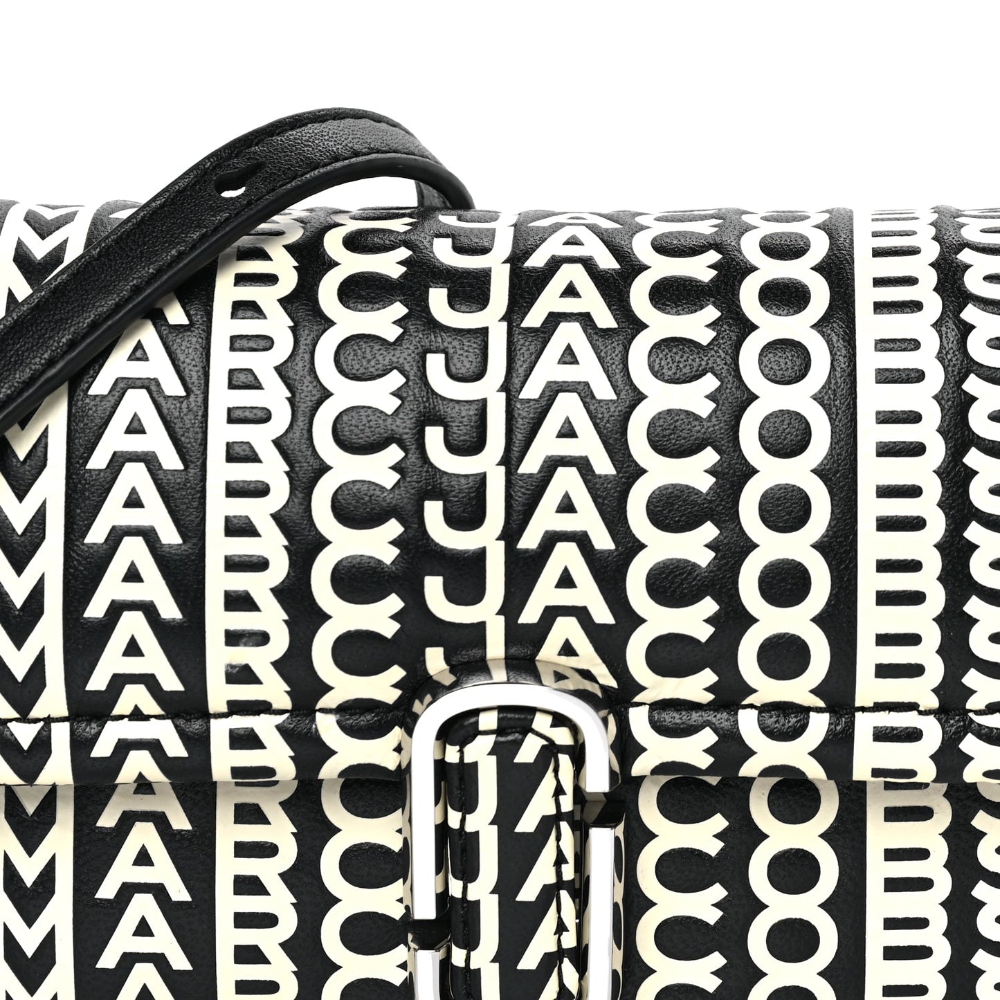 Marc Jacobs Calfskin The Monogram J Marc Shoulder Bag Black White