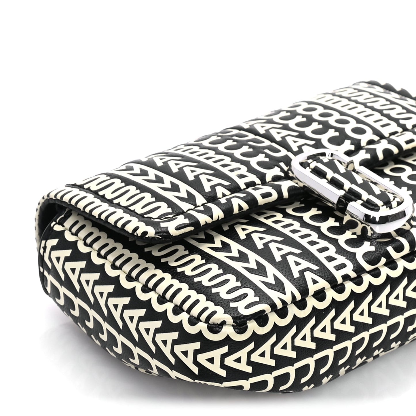 Marc Jacobs Calfskin The Monogram J Marc Shoulder Bag Black White