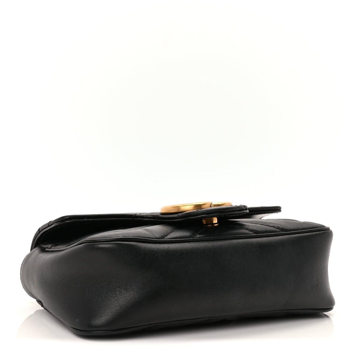 Gucci Calfskin Matelasse Super Mini GG Marmont Shoulder Bag  Black