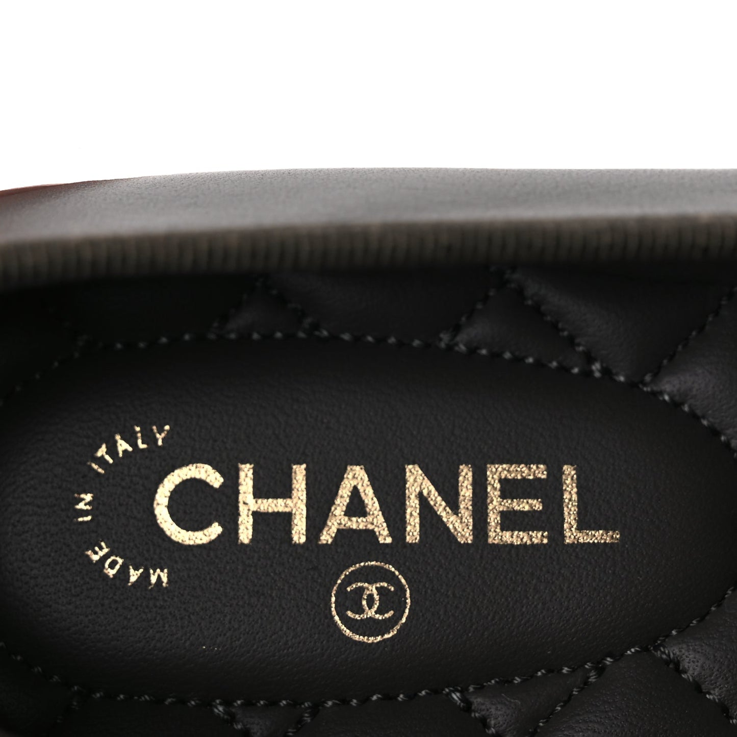 Chanel Lambskin Cap Toe CC Ballerina Flats 37 Dark Grey