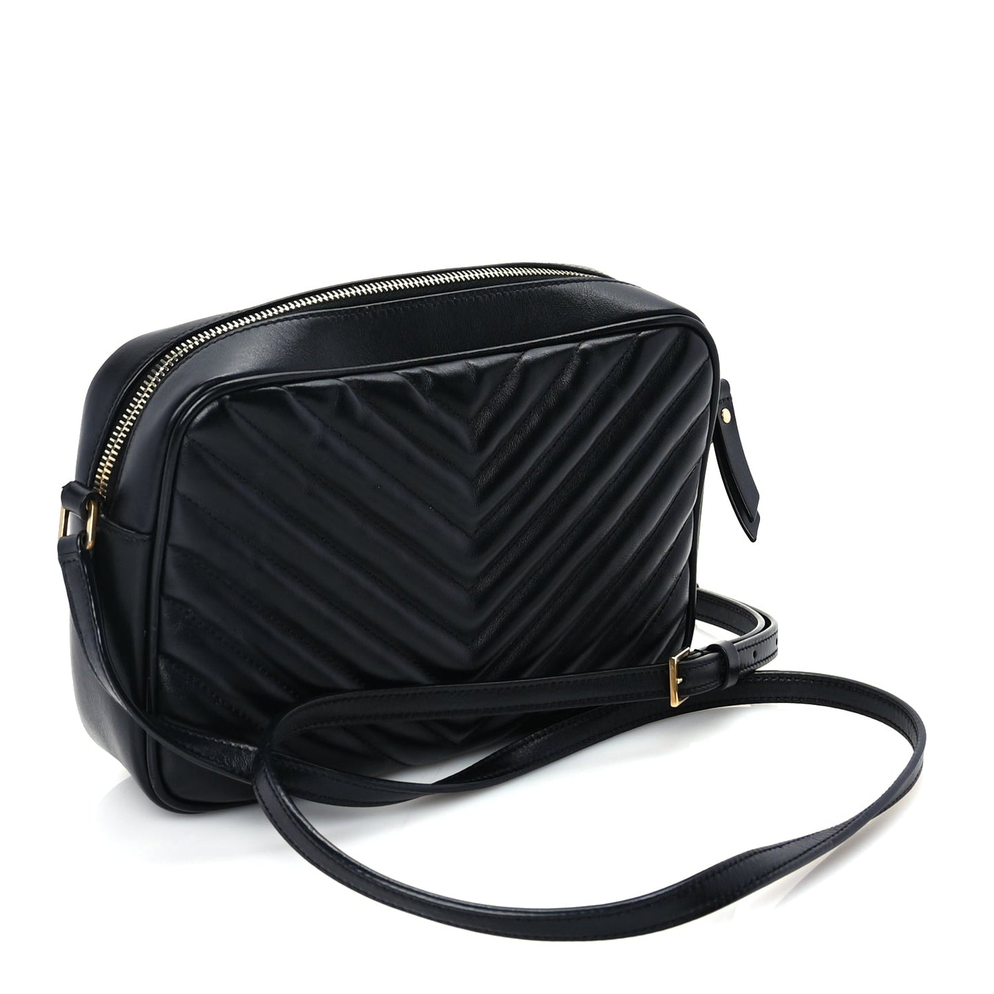 Saint Laurent Calfskin Matelasse Monogram Lou Camera Bag  Black