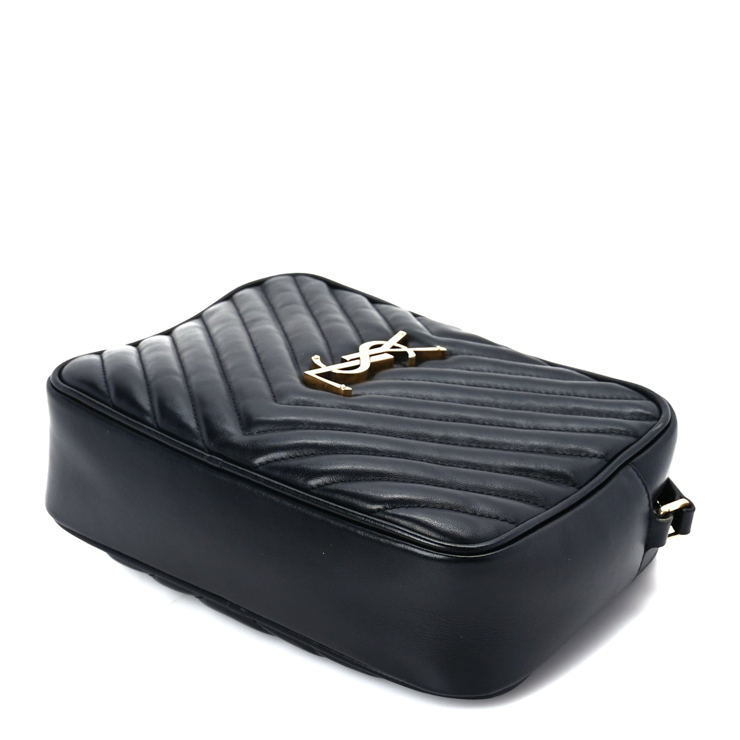 Saint Laurent Calfskin Matelasse Monogram Lou Camera Bag  Black